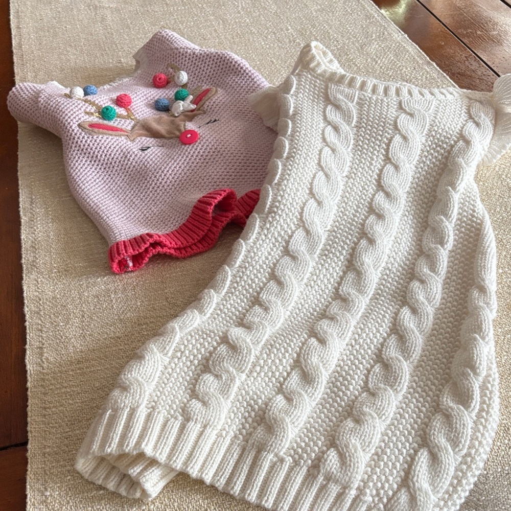Mud Pie Pink and Cream Knit Dress Sets